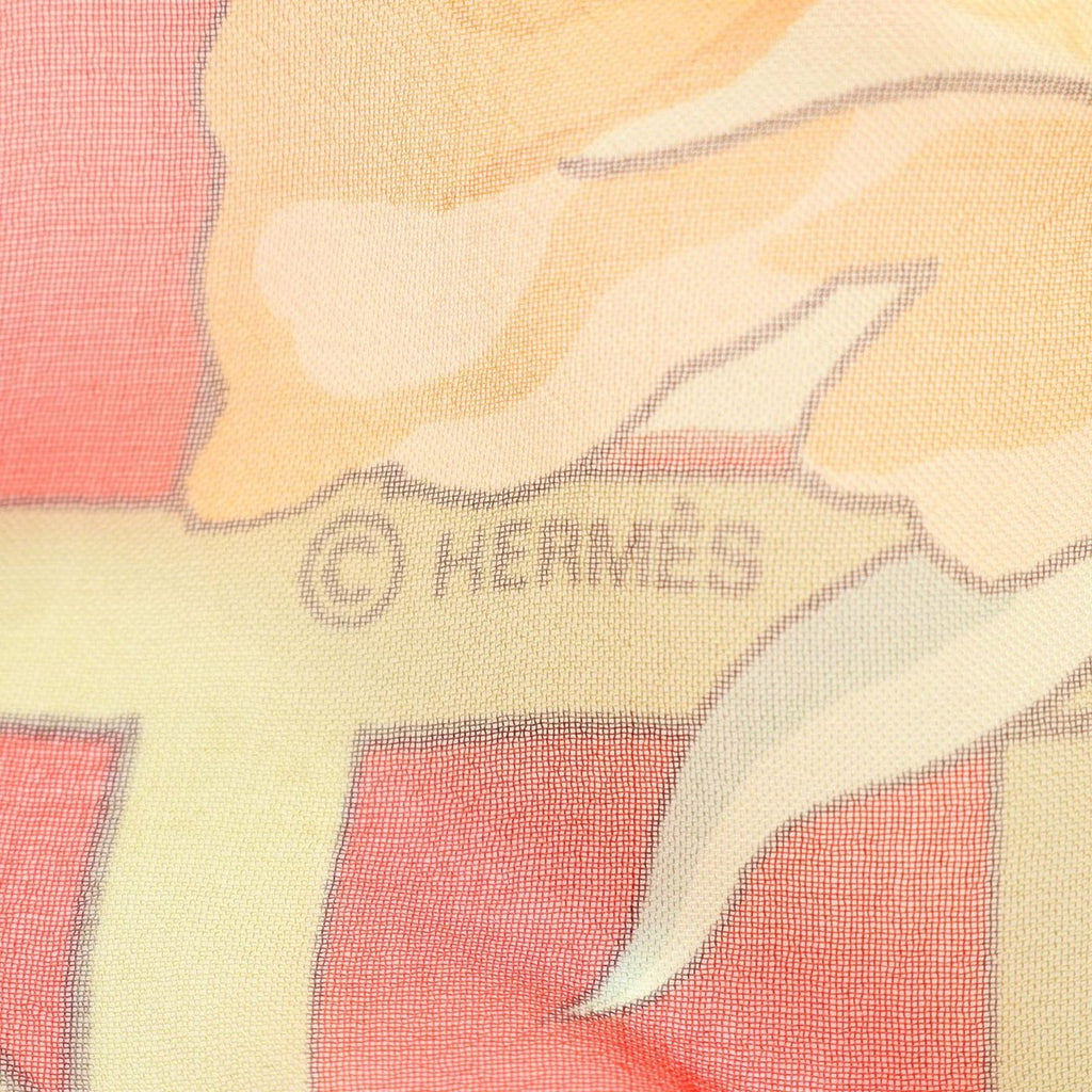 Hermes Scarf Shawl Carre 140 Muslin Roseraie Silk Red Multicolor — view 3
