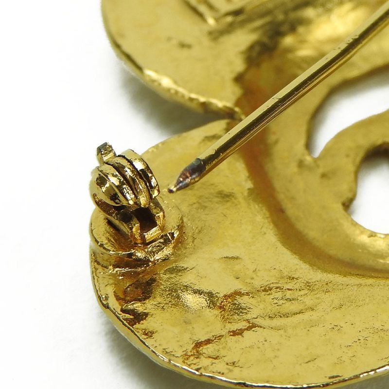 Chanel Coco Mark Brooch Accessories Flower Plated Gold Small Box — view 8