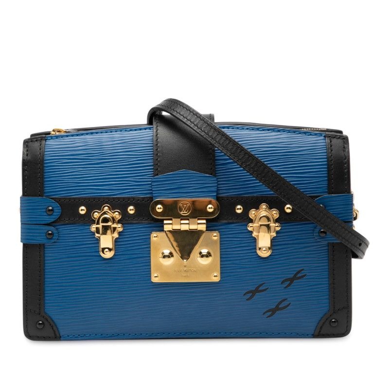 Louis Vuitton Epi Trunk Clutch Blue Black Leather