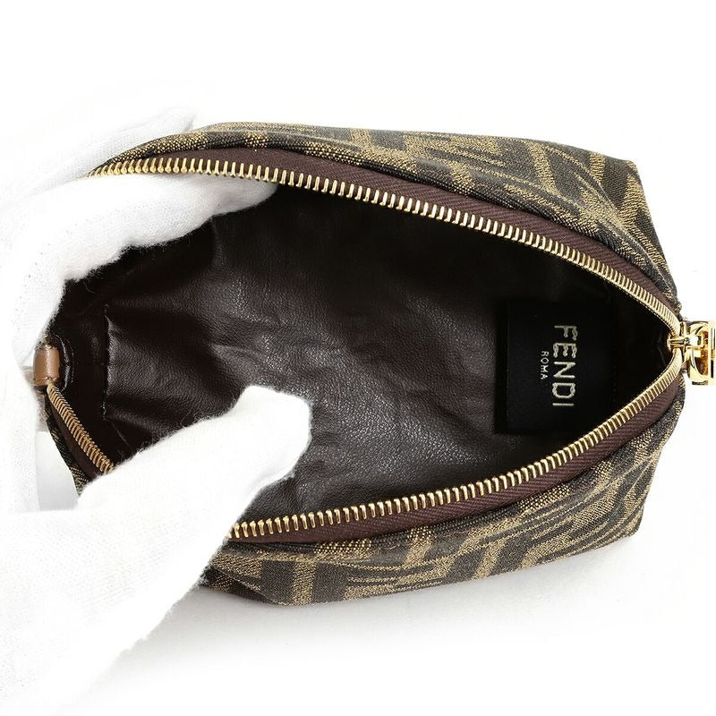Fendi Pouch Brown FF Jacquard Fabric — view 2