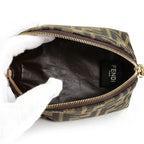 Fendi Pouch Brown FF Jacquard Fabric — view 2