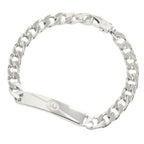 Gucci Polished Diagonal Interlocking Bracelet 18 Silver