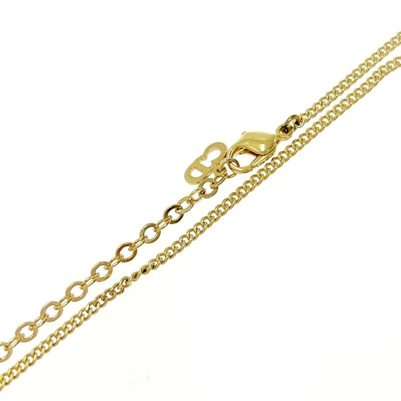 Christian Dior GP Rhinestone Logo Oval Necklace — view 7