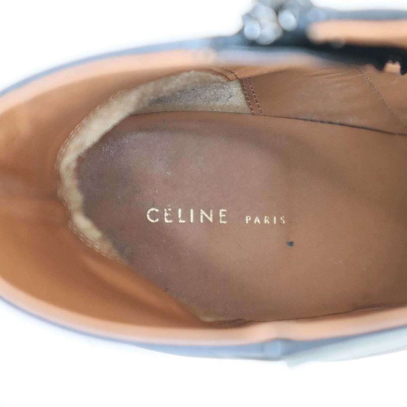 Celine Bambam Side Zip Metal Heel Ankle Boots Black 36 1 2 — view 5