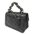 Chanel Chain Shoulder Bag Black Gold Lambskin Quilted 20 2-Way — view 2