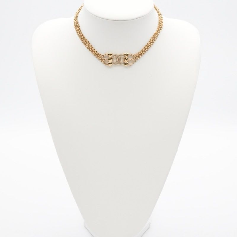 Chanel Choker Gold Coco Mark Rhinestone Heart — view 9
