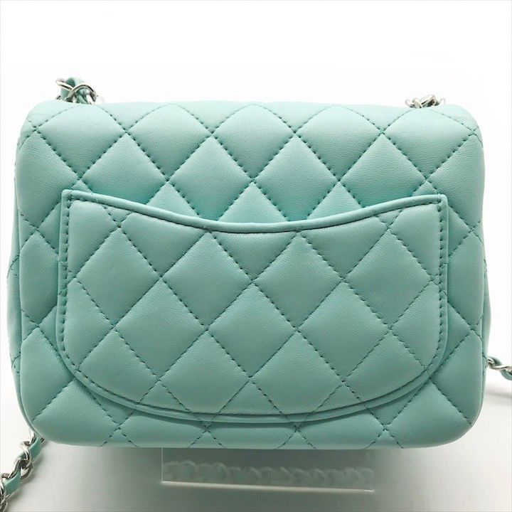 Chanel CC Logo Turnlock Lambskin Mini Quilted Chain Shoulder Bag Blue — view 2
