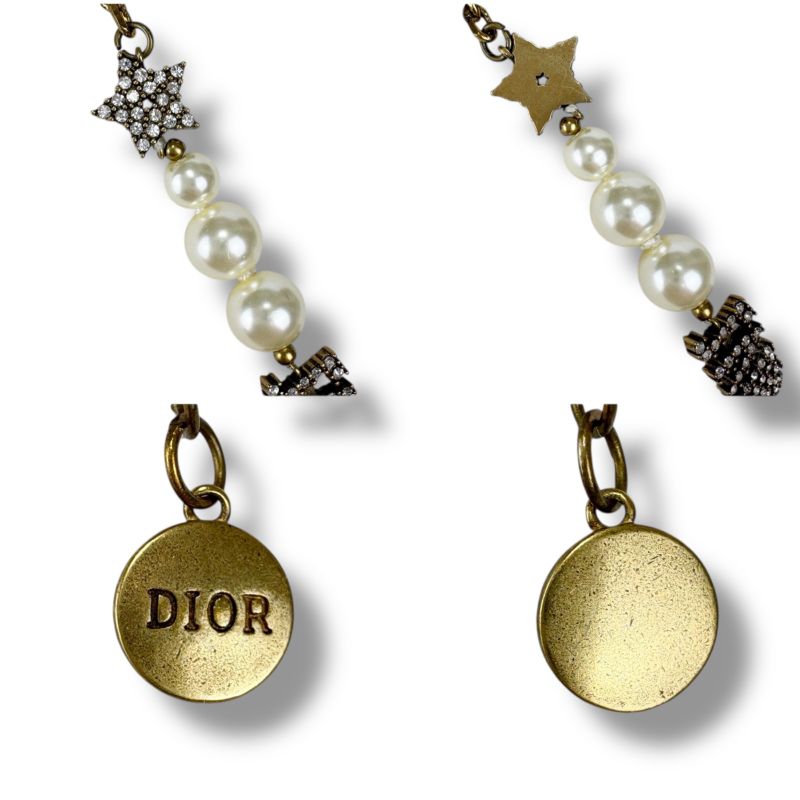 Christian Dior Bracelet Gold Hardware Pearl Star Rhinestone Vintage Work — view 7