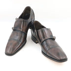 Louis Vuitton Double Monk Strap Shoes Business Size 8 Leather