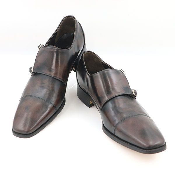 Louis Vuitton Double Monk Strap Shoes Business Size 8 Leather