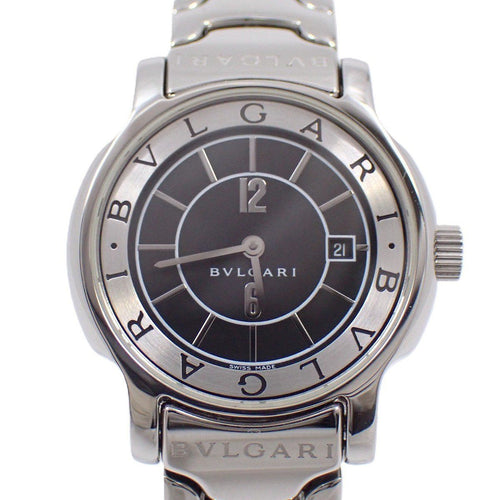 Bvlgari Solo Tempo Quartz Watch Black Dial SS