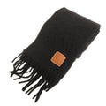 Loewe Scarf Fringe Mohair Wool Anagram Black