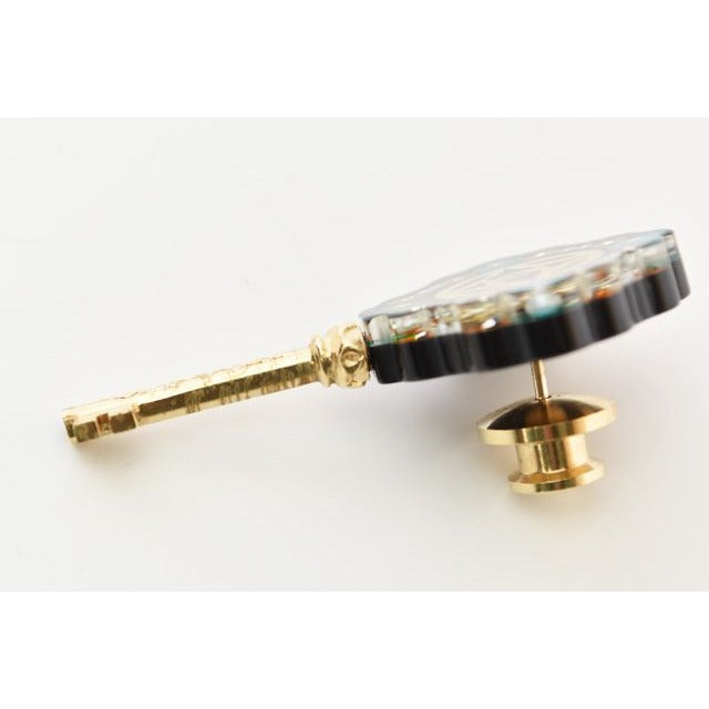 Chanel Brooch Key Motif With Faux Pearl Rhinestones C17 — view 3