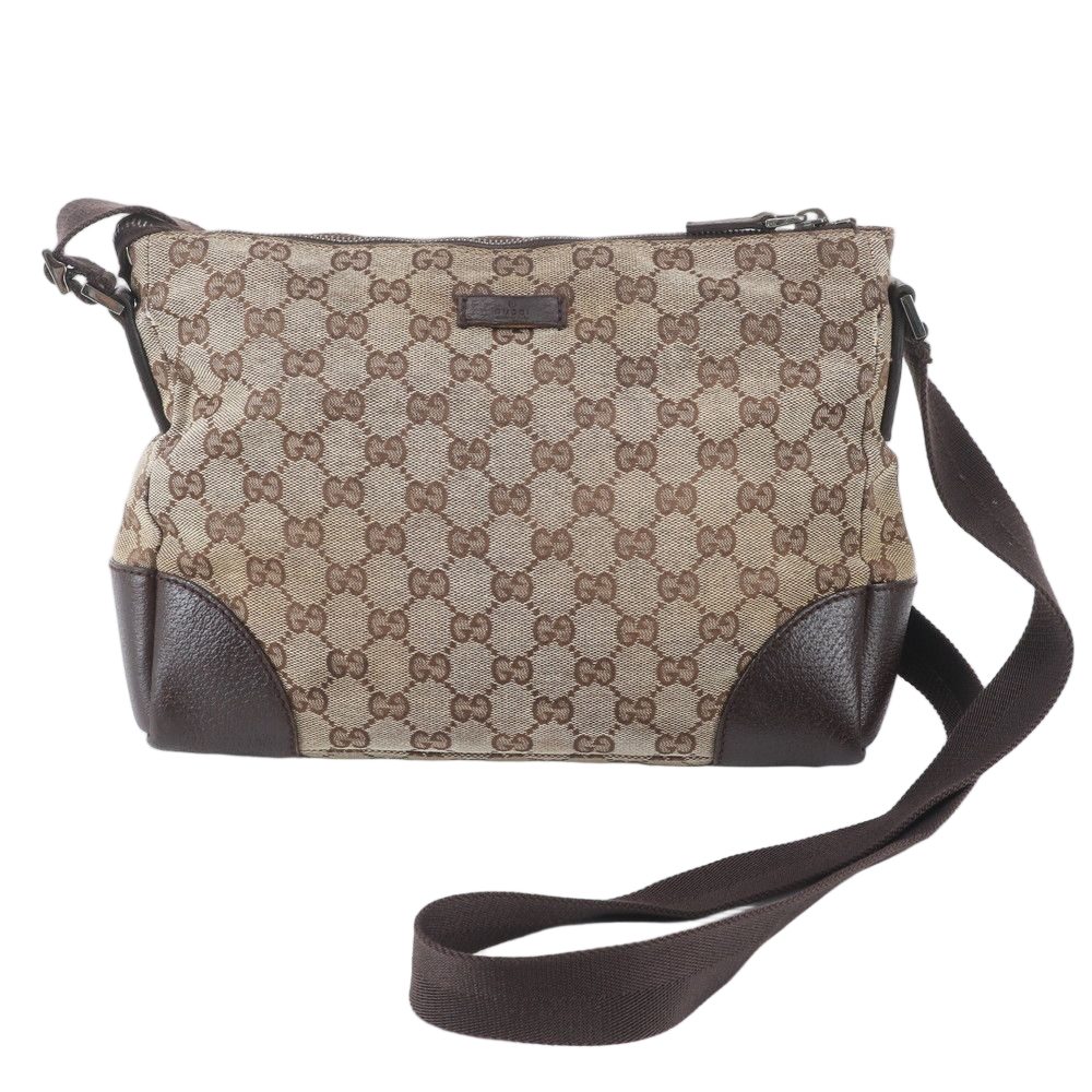Gucci GG Canvas Leather Shoulder Bag Crossbody Messenger Business Tote