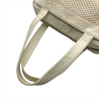 Chanel Lambskin Leather Knit Hand Ivory Shoulder Bag — view 6