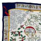 Hermes Scarf Silk Carre 90 Neige D'antan Last Year's Snow Navy — view 2