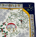 Hermes Scarf Silk Carre 90 Neige D'antan Last Year's Snow Navy — view 3