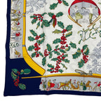 Hermes Scarf Silk Carre 90 Neige D'antan Last Year's Snow Navy — view 4
