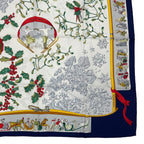 Hermes Scarf Silk Carre 90 Neige D'antan Last Year's Snow Navy — view 5