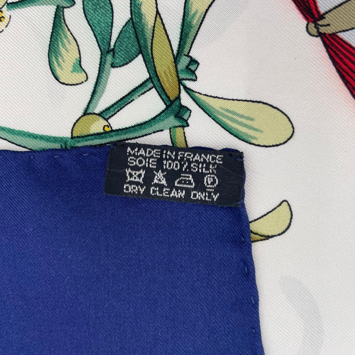 Hermes Scarf Silk Carre 90 Neige D'antan Last Year's Snow Navy — view 8