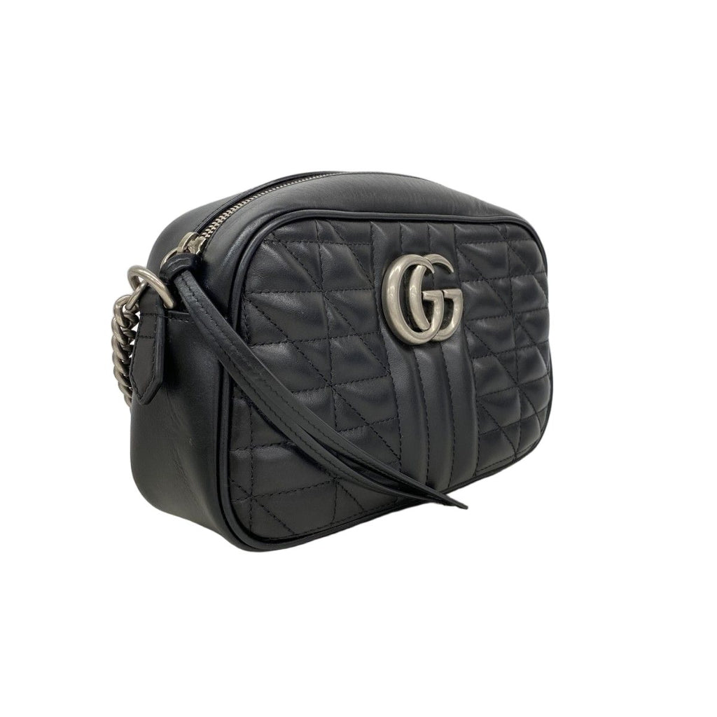 Gucci Shoulder Bag GG Marmont Leather Black Silver — view 2