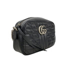 Gucci Shoulder Bag GG Marmont Leather Black Silver — view 2