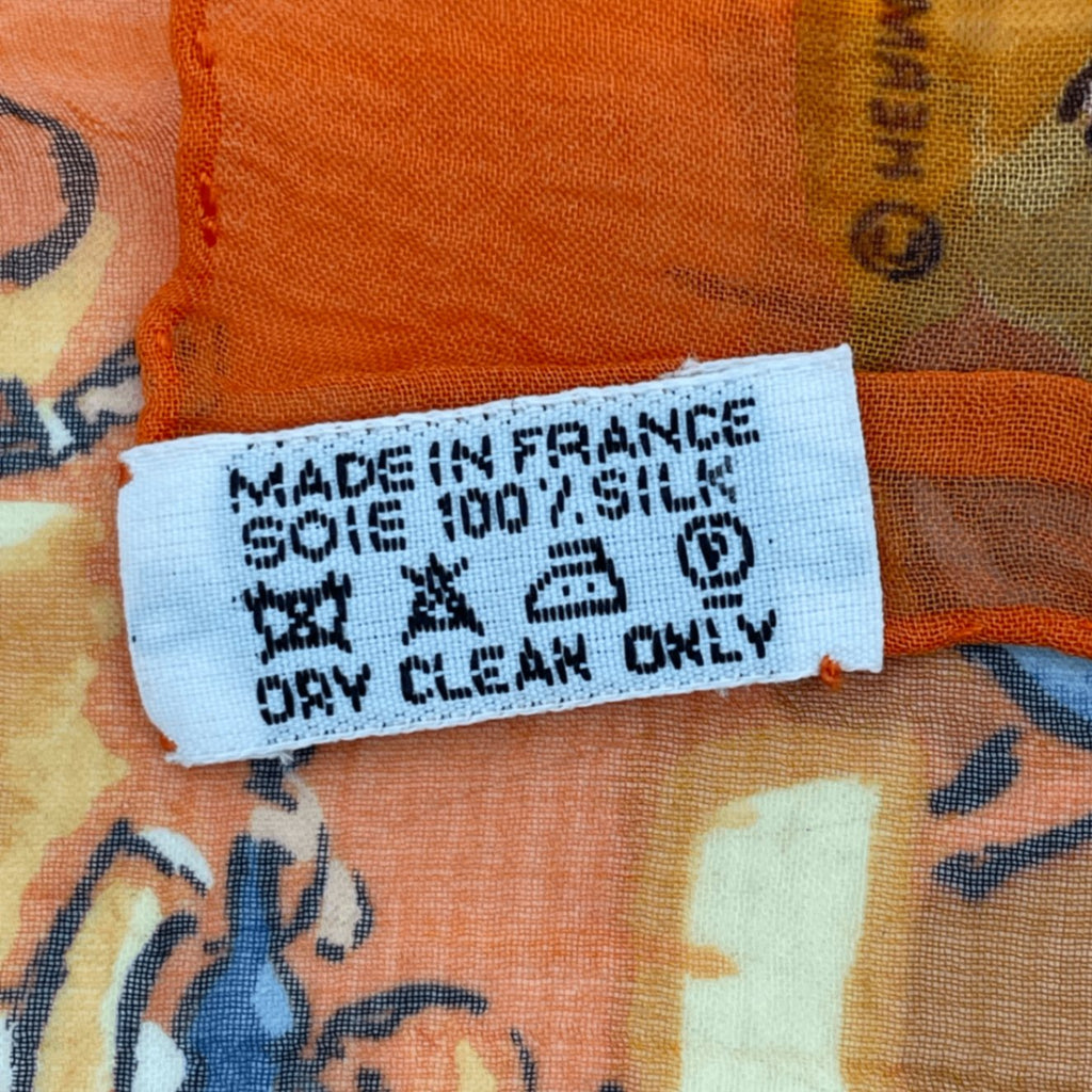 Hermes Concerto Orange Silk 100% Scarf