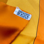 Hermes Carre 90 Des Plages The Charm Of The Normandy Coast Orange Silk 100%