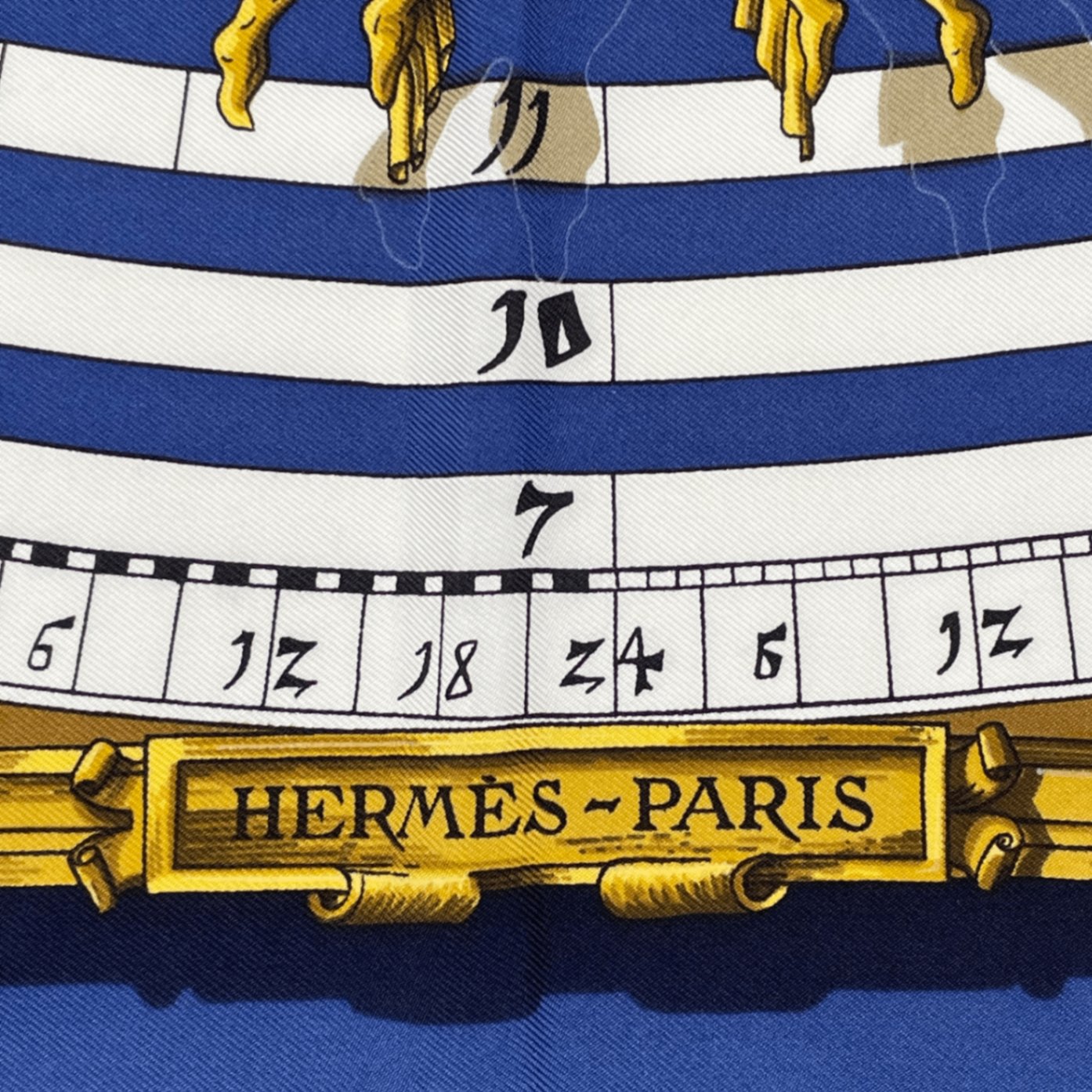 Hermes Carre 90 Dies Et Hore Astrology Silk Scarf Navy