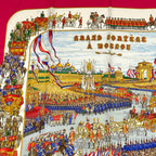 Hermes Carre 90 Grand Cortege A Moscou Moscow March Red Scarf Silk