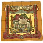 Hermes Carre 90 L Atlantide Atlantis Silk Scarf Orange