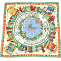 Hermes Carre 90 Prieres AU Vent Prayer In The Wind Green Multicolor Scarf Silk