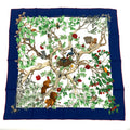 Hermes Carre 90 Silk Coeur Des Bois In The Forest Scarf Navy