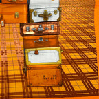 Hermes Silk Scarf En Voyage Traveling Bag Pattern Orange