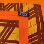 Hermes Silk Scarf En Voyage Traveling Bag Pattern Orange