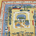 Hermes Carre 90 RE Tour A la Terre Return Yellow Silk 100% Scarf