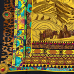 Hermes Carre 90 la Femme Aux Woman With Wind Footpads Scarf Black Multicolor