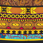Hermes Carre 90 la Femme Aux Woman With Wind Footpads Scarf Black Multicolor