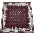 Hermes Scarf Les Canyons Etoiles From The To The Stars Silk Bordeaux