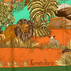Hermes Carre 90 Nuba Mountain Scarf Silk 100% Green
