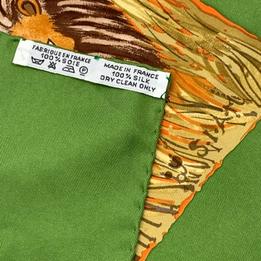 Hermes Carre 90 Nuba Mountain Scarf Silk 100% Green