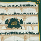 Hermes Carre 90 Les Ponts de Paris Bridges Of Scarf Green