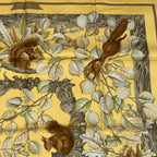 Hermes Carre 90 Casse Noisette Nutcracker Squirrel Pattern Nut Scarf Silk