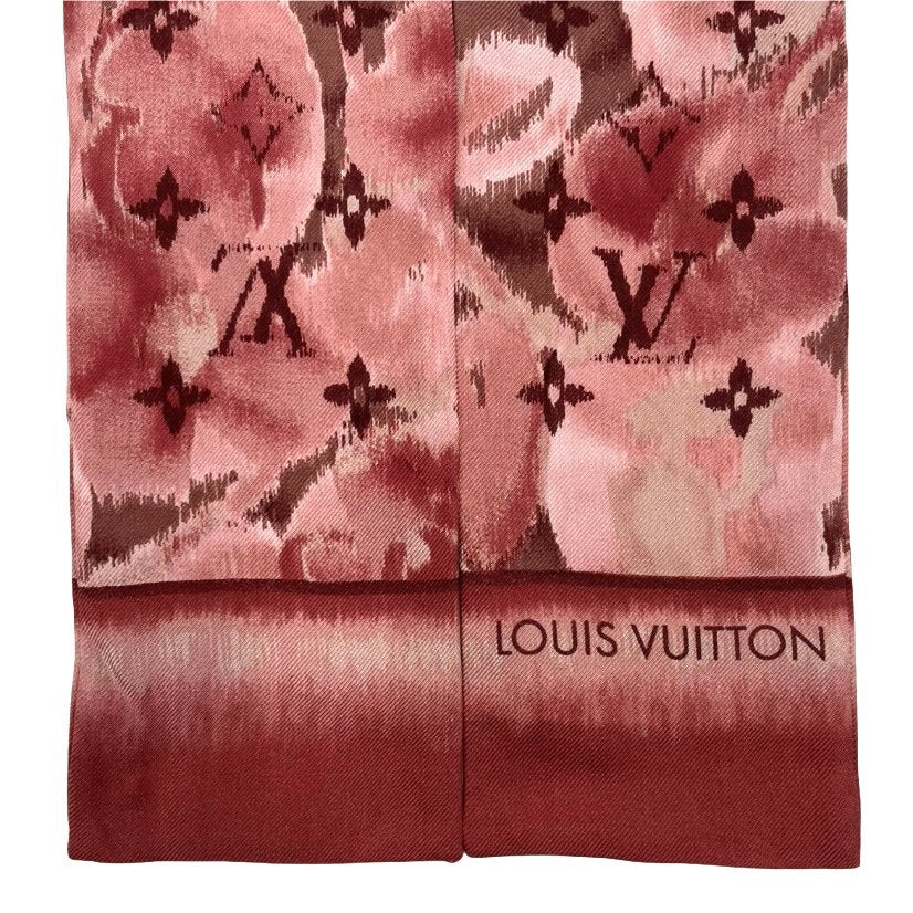 Louis Vuitton Bandeau Rose Indien Monogram Scarf Silk Pink