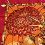 Hermes Carre 90 Jardin Creole Cles Or's Paradise Silk Scarf