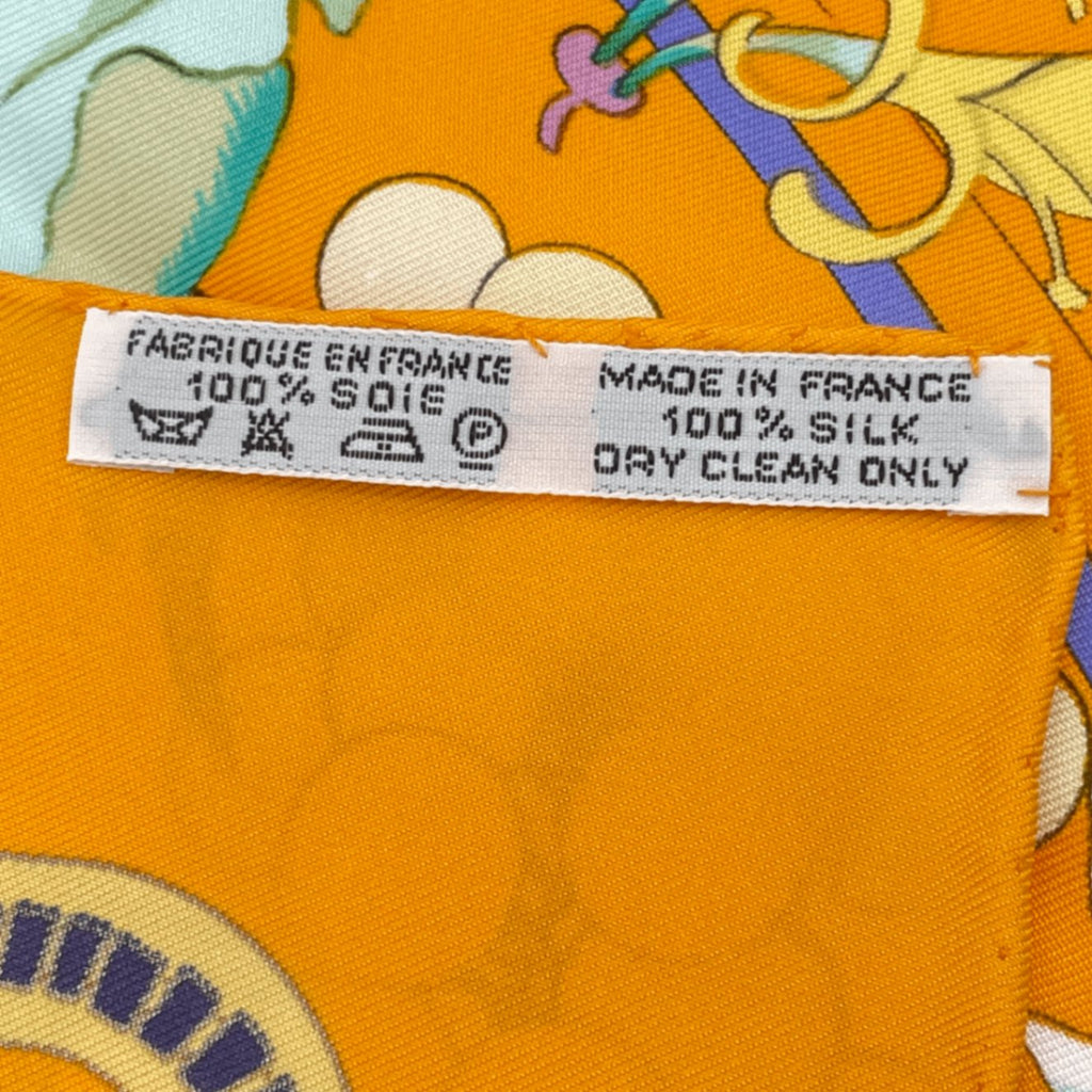 Hermes Carre 90 Scarf Silk Matsuzakaya Limited Grape Flower Orange