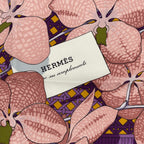 Hermes Scarf Silk Carre 90 Floral Pattern Phalaenopsis Orchid Purple Touvenirs
