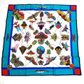 Hermes Carre 90 Soies Volantes Silk Scarf 100% Multicolor