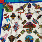 Hermes Carre 90 Soies Volantes Silk Scarf 100% Multicolor