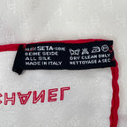 Chanel CC Logo Scarf Silk Beige